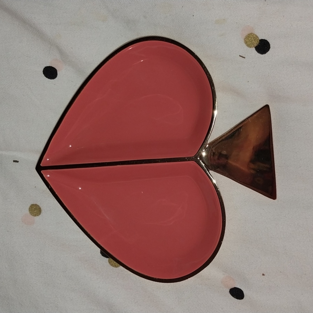 🆕kate spade/Lenox Collaboration Endearing Spade Dish in dark pink/coral
